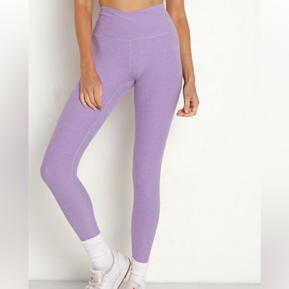 Beyond Yoga Pants - Beyond Yoga Spacedye At Your Leisure Crisp Lavender High Waisted Midi Leggings M